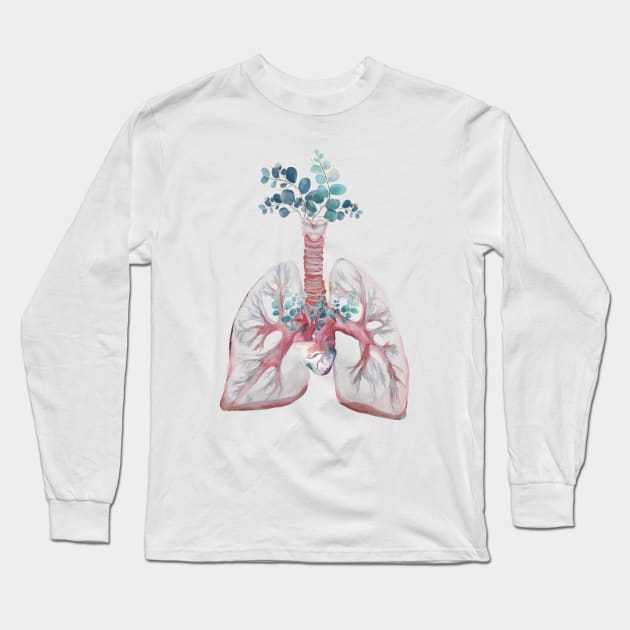 Floral Lungs	Living that Nurse Life Long Sleeve T-Shirt by uncommontee